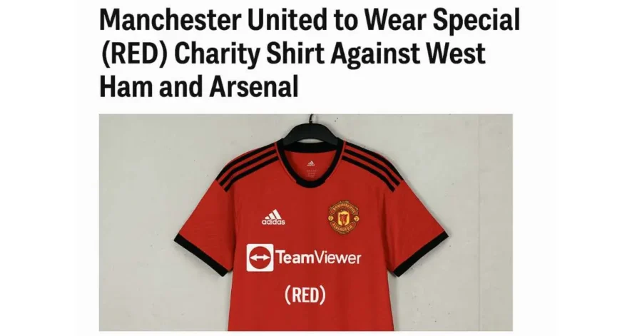 Manchester United to Wear Special (RED) Charity Shirt Against West Ham and Arsenal Manchester United to Wear Special (RED) Charity Shirt Against West Ham and Arsenal