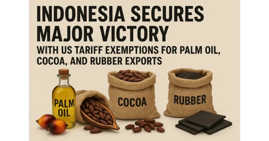 Indonesia Secures Major Victory with US Tariff Exemptions for Palm Oil, Cocoa, and Rubber Exports