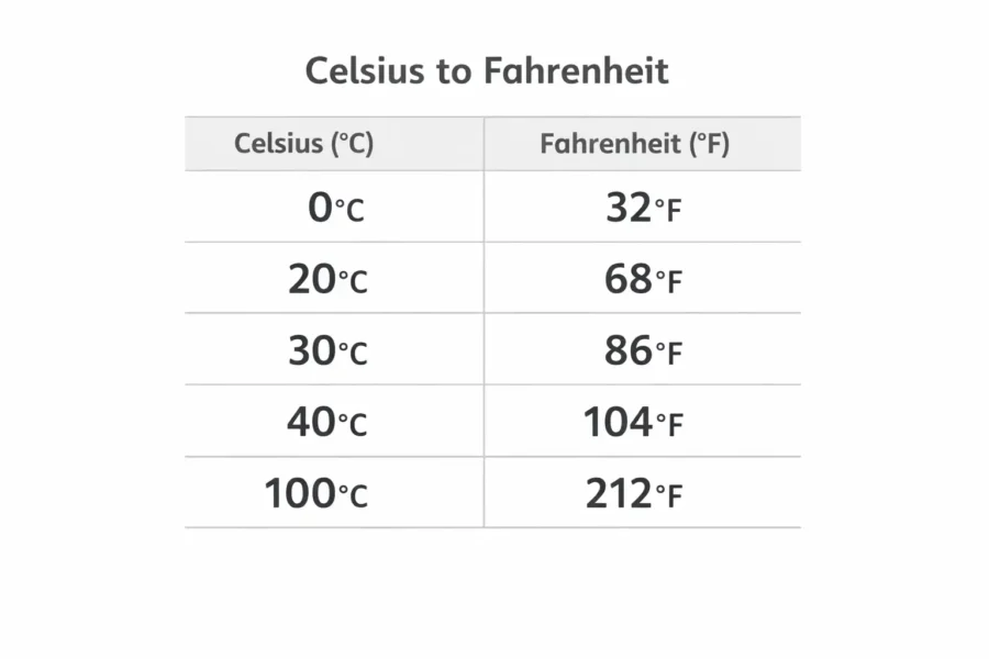 Celsius to Fahrenheit